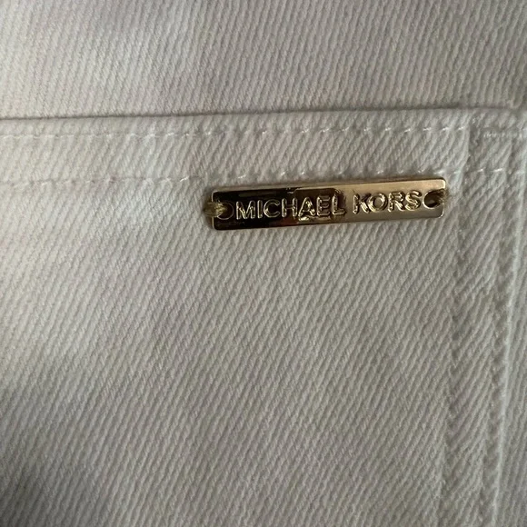 ๐ โ๏ธ Michael Kors Sailor High Rise Flared Leg Jeans with gold hardware Buttons - Picture 11 of 17